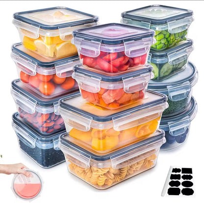 12pc sealed refrigerator storage box with lid