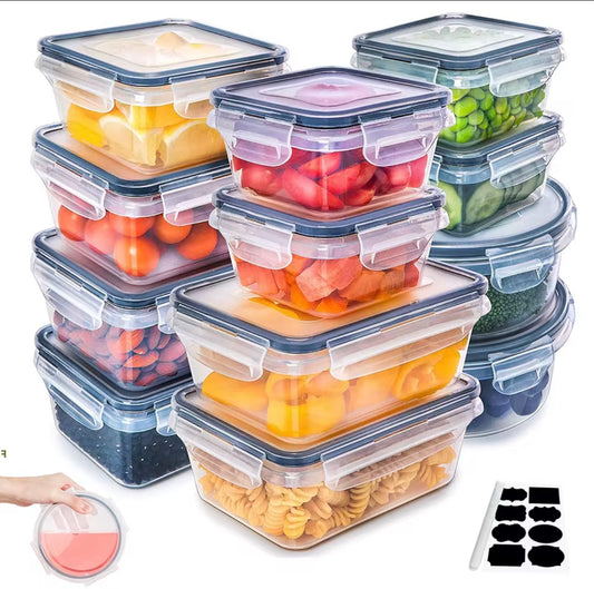 12pc sealed refrigerator storage box with lid