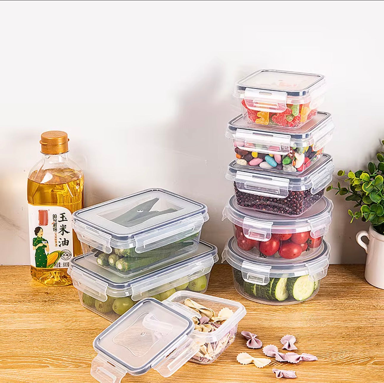 12pc sealed refrigerator storage box with lid